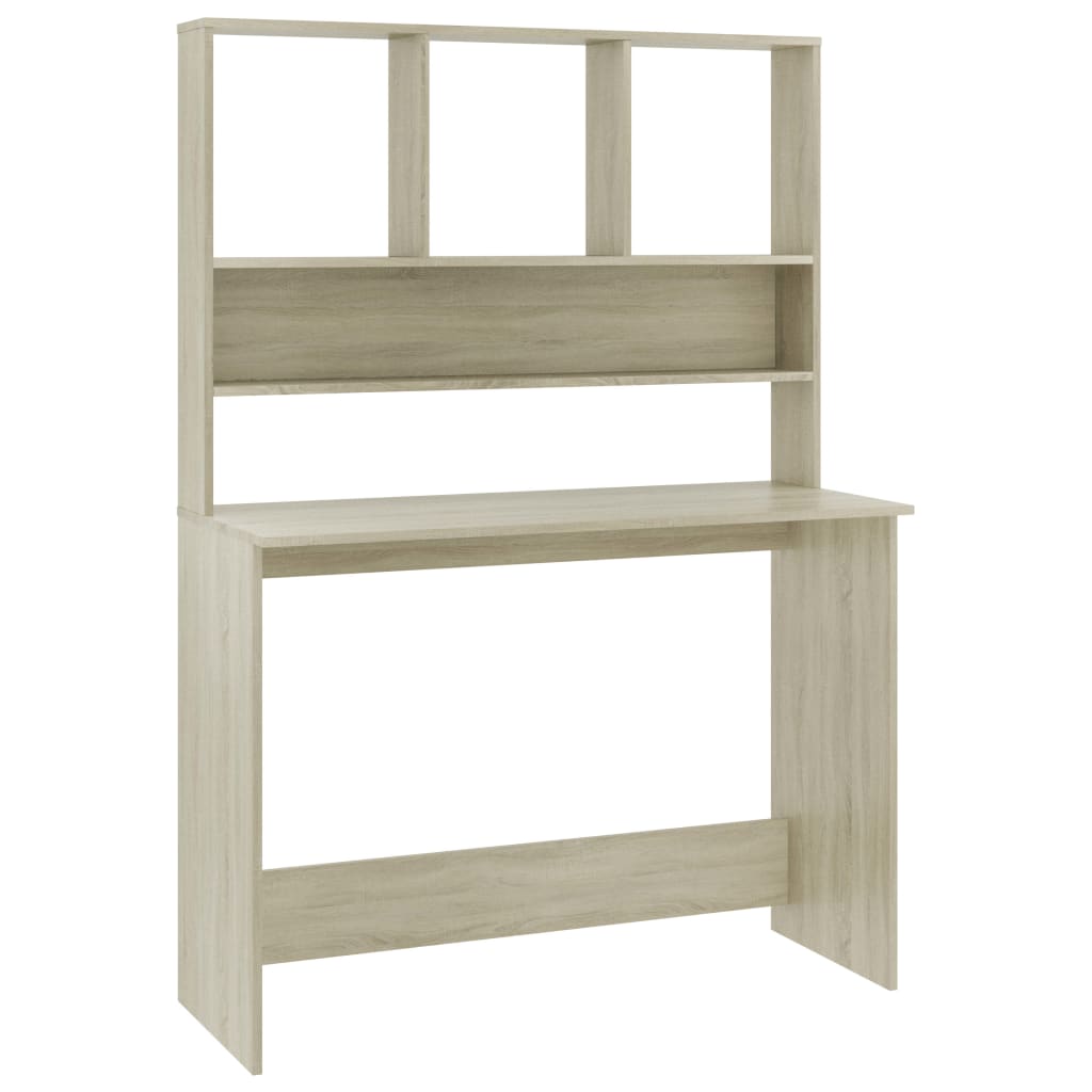vidaXL Schreibtisch mit Regalen Sonoma-Eiche 110x45x157 cm
