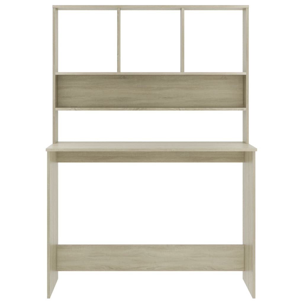 vidaXL Schreibtisch mit Regalen Sonoma-Eiche 110x45x157 cm