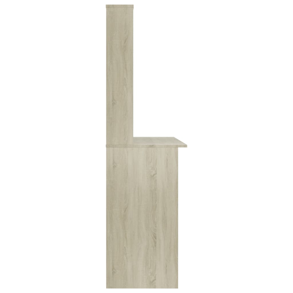 vidaXL Schreibtisch mit Regalen Sonoma-Eiche 110x45x157 cm