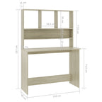 vidaXL Schreibtisch mit Regalen Sonoma-Eiche 110x45x157 cm