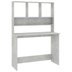 vidaXL Schreibtisch mit Regalen Betongrau 110x45x157 cm Holzwerkstoff