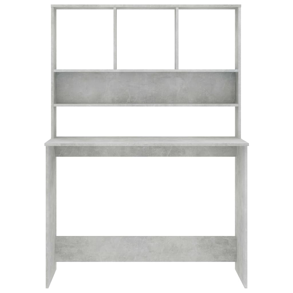 vidaXL Schreibtisch mit Regalen Betongrau 110x45x157 cm Holzwerkstoff
