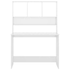 vidaXL Schreibtisch mit Regalen Hochglanz-Weiß 110x45x157 cm