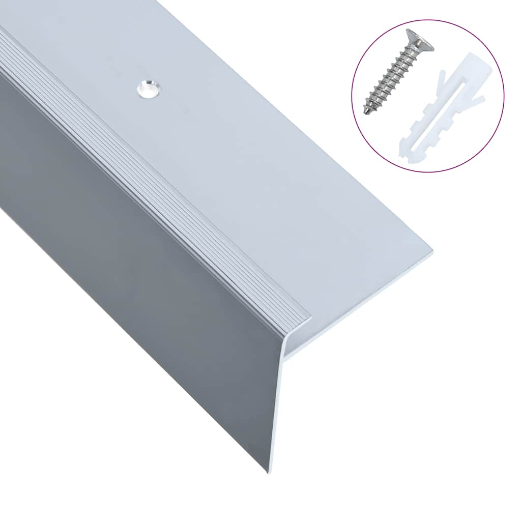 vidaXL Treppenkanten in F-Form 15 Stk. Aluminium 90 cm Silbern