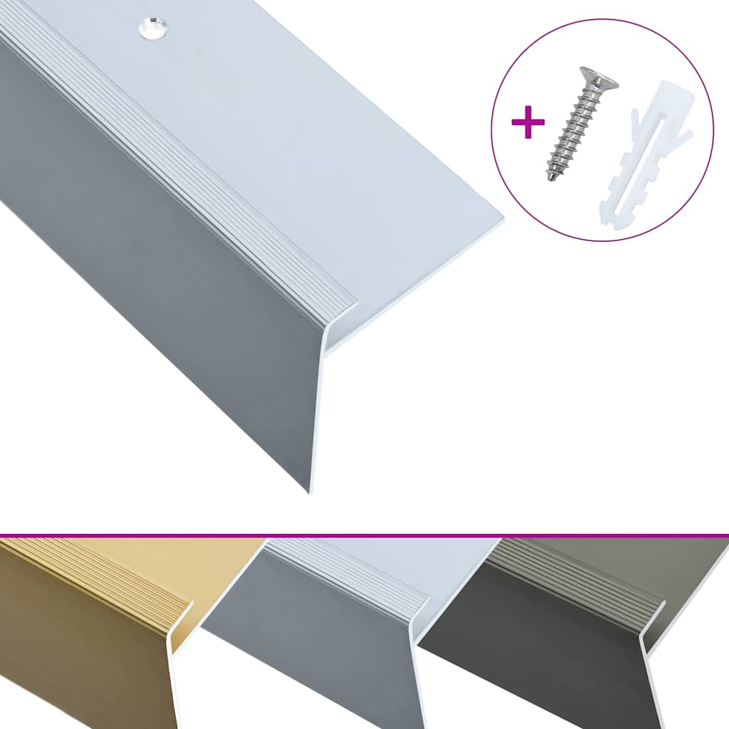 vidaXL Treppenkanten in F-Form 15 Stk. Aluminium 90 cm Silbern