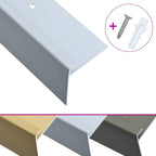 vidaXL Treppenkanten in F-Form 15 Stk. Aluminium 90 cm Silbern