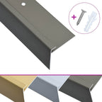 vidaXL Treppenkanten in F-Form 15 Stk. Aluminium 90 cm Braun