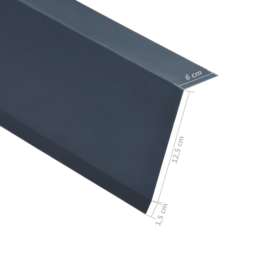 vidaXL Dachrandblech L-Form 5 Stk. Aluminium Anthrazit 170 cm