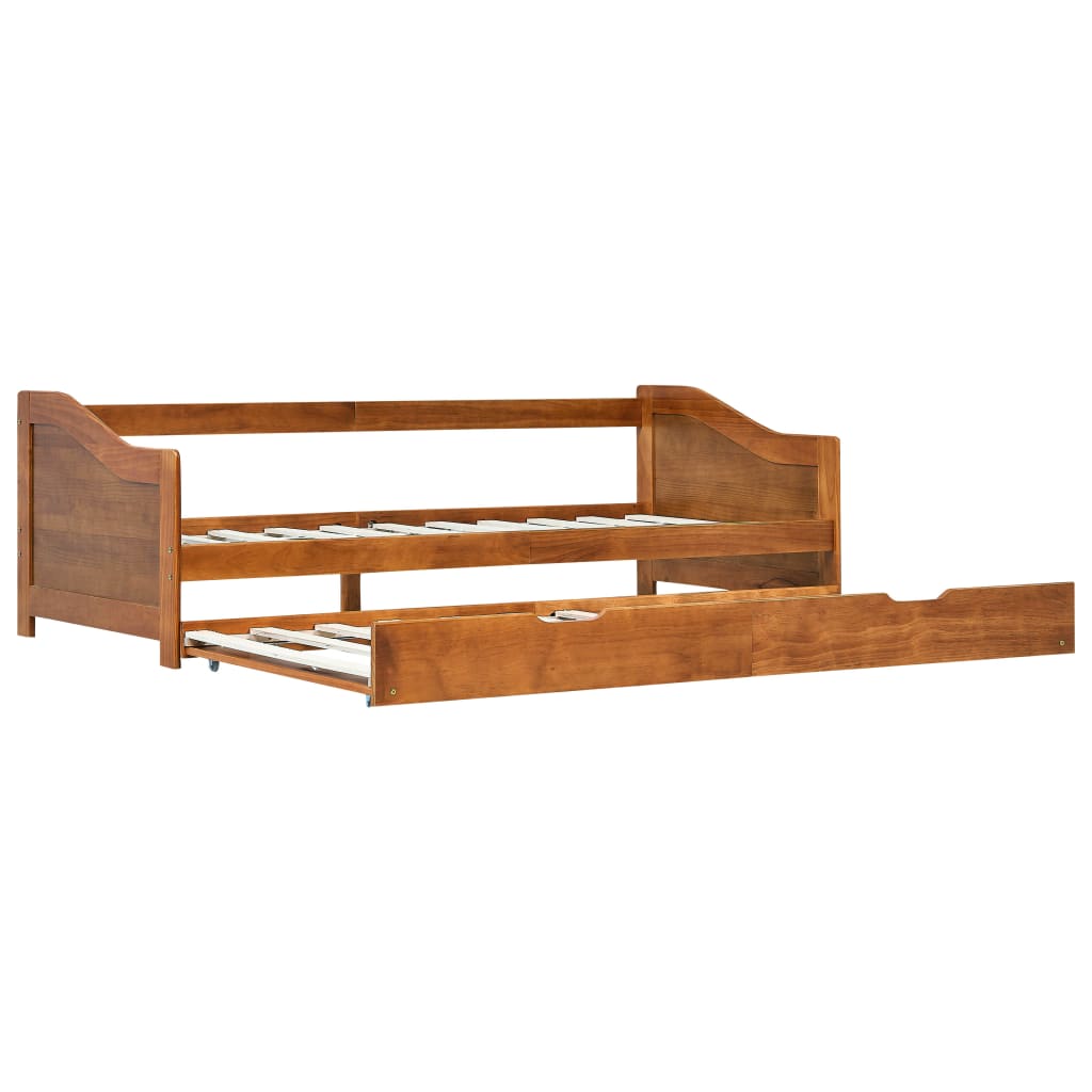 vidaXL Ausziehsofa Bettgestell Honigbraun Kiefernholz 90×200 cm