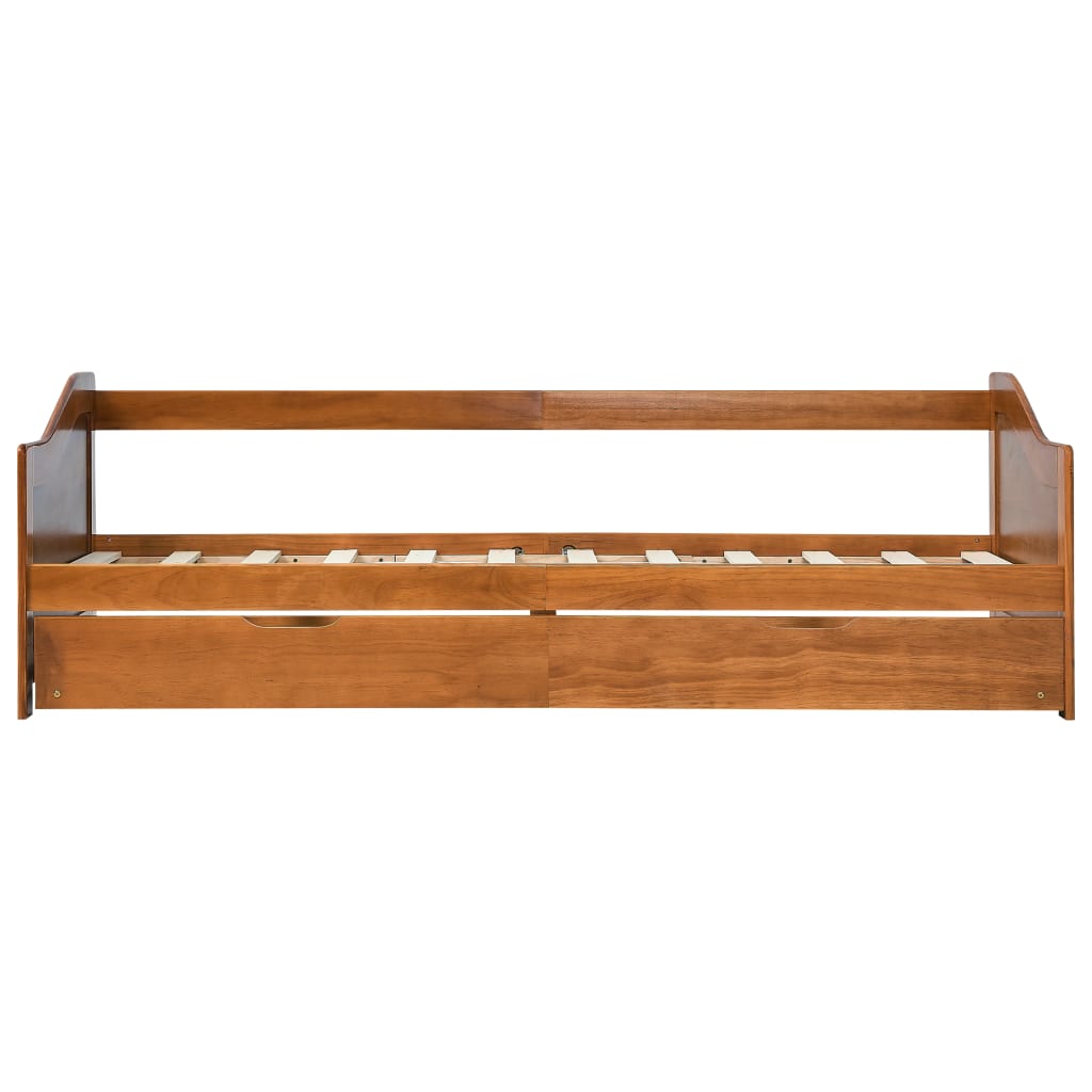 vidaXL Ausziehsofa Bettgestell Honigbraun Kiefernholz 90×200 cm