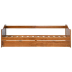 vidaXL Ausziehsofa Bettgestell Honigbraun Kiefernholz 90×200 cm