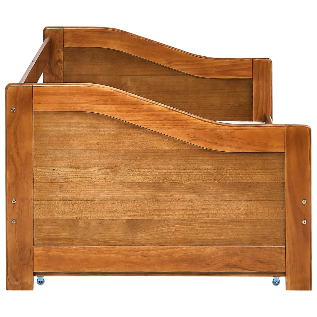 vidaXL Ausziehsofa Bettgestell Honigbraun Kiefernholz 90×200 cm