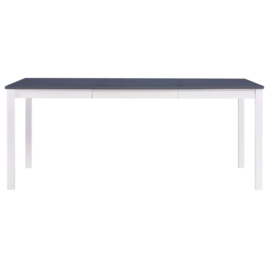vidaXL Esstisch Weiß und Grau 180 x 90 x 73 cm Kiefernholz