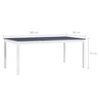 vidaXL Esstisch Weiß und Grau 180 x 90 x 73 cm Kiefernholz