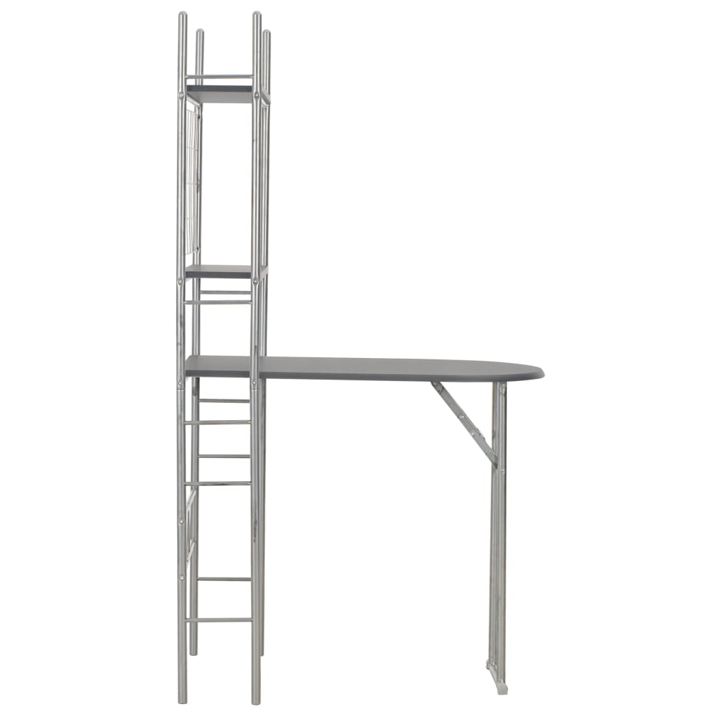 vidaXL 3-tlg. Klappbare Essgruppe mit Ablagefach MDF und Stahl Schwarz