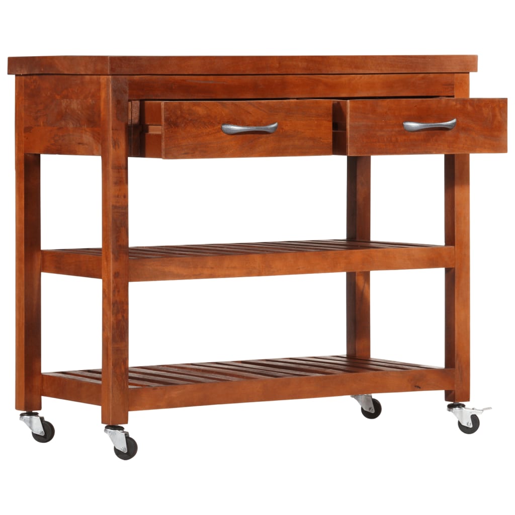 vidaXL Servierwagen 100x48x89 cm Massivholz Akazie