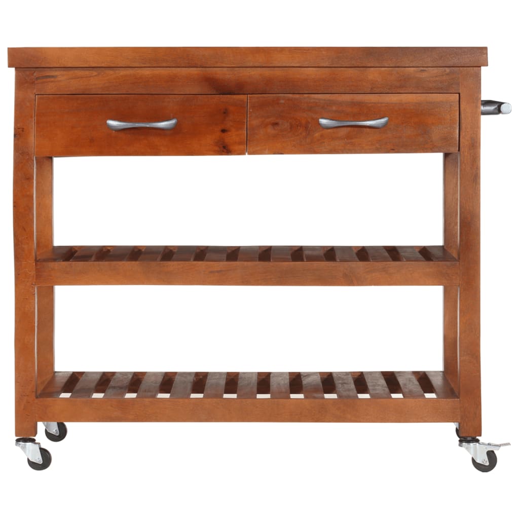 vidaXL Servierwagen 100x48x89 cm Massivholz Akazie