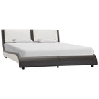 vidaXL Bettgestell mit LED ohne Matratze Grau und Weiß 120x190 cm