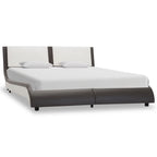 vidaXL Bettgestell mit LED ohne Matratze Grau und Weiß 120x190 cm