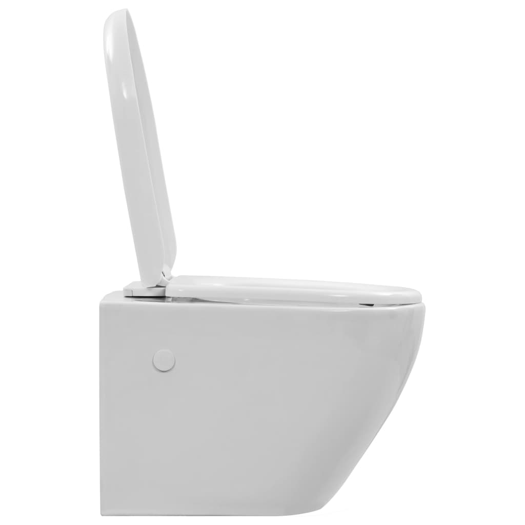vidaXL Wand-WC ohne Spülrand Keramik Weiß
