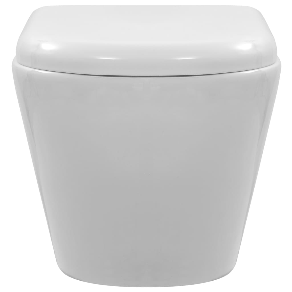 vidaXL Wand-WC ohne Spülrand Keramik Weiß