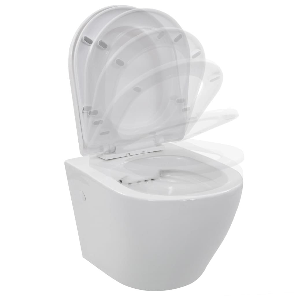 vidaXL Wand-WC ohne Spülrand Keramik Weiß