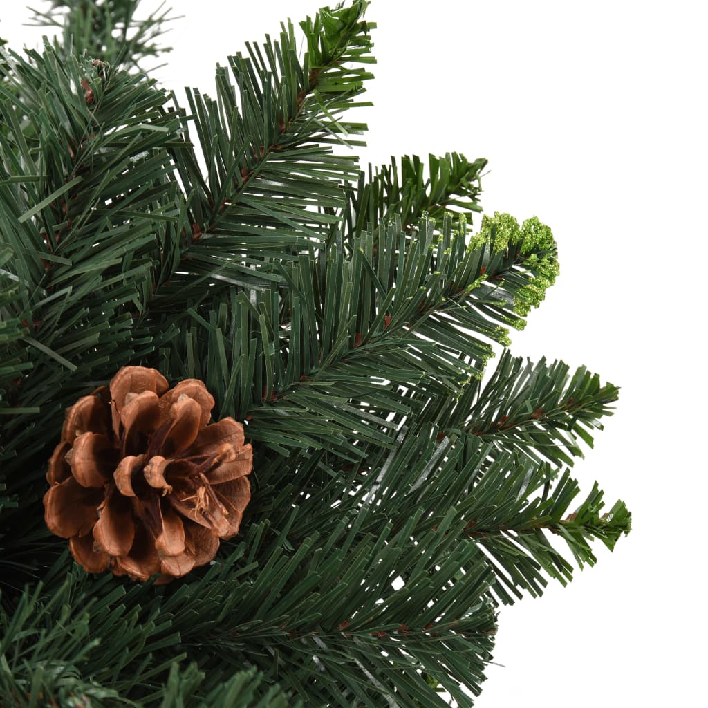 vidaXL Künstlicher Weihnachtsbaum mit Kiefernzapfen Grün 210 cm