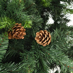vidaXL Künstlicher Weihnachtsbaum mit Kiefernzapfen Grün 210 cm
