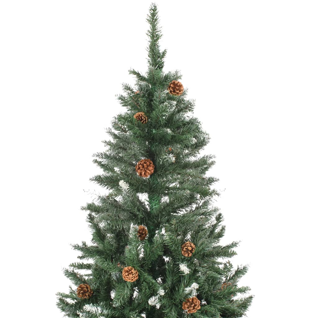 vidaXL Künstlicher Weihnachtsbaum Kiefernzapfen Weißem Glitzer 150 cm