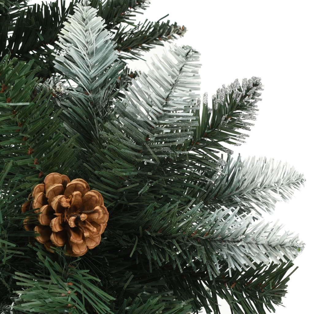 vidaXL Künstlicher Weihnachtsbaum Kiefernzapfen Weißem Glitzer 150 cm