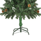 vidaXL Künstlicher Weihnachtsbaum Kiefernzapfen Weißem Glitzer 150 cm