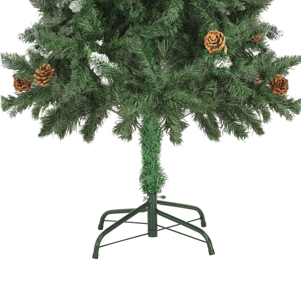vidaXL Künstlicher Weihnachtsbaum Kiefernzapfen Weißem Glitzer 150 cm