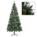 vidaXL Künstlicher Weihnachtsbaum Kiefernzapfen Weißem Glitzer 150 cm