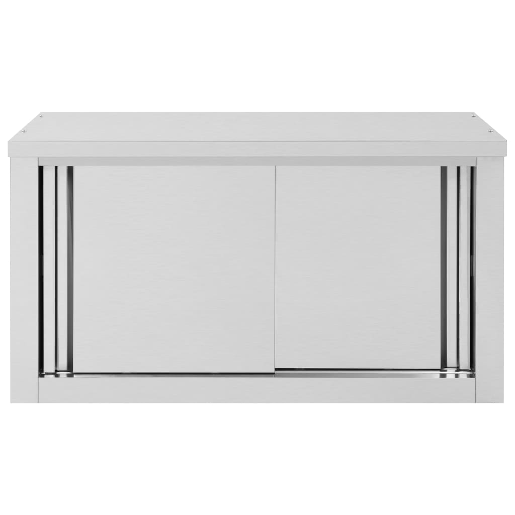 vidaXL Wandhängeschrank mit Schiebetüren 90×40×50 cm Edelstahl