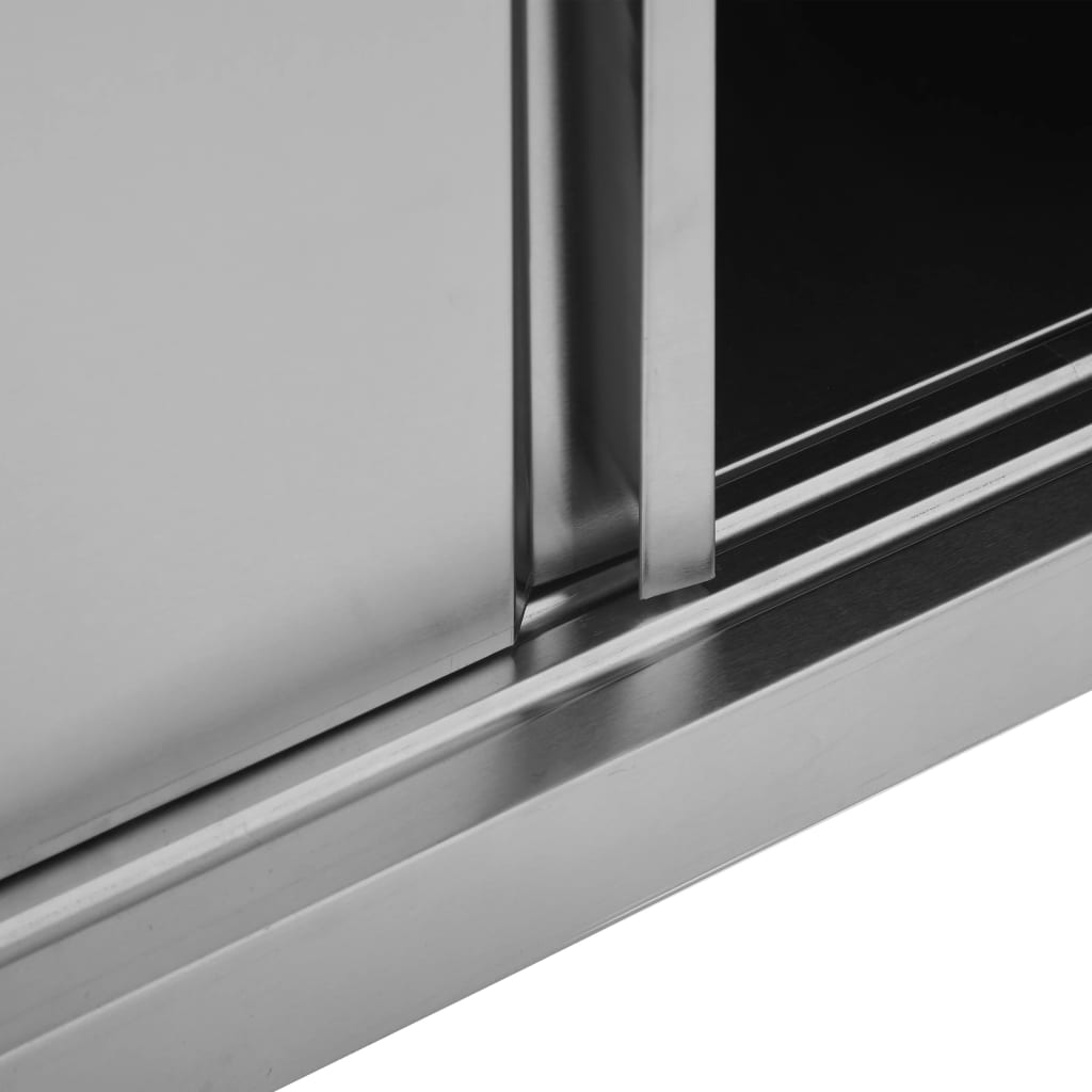 vidaXL Wandhängeschrank mit Schiebetüren 90×40×50 cm Edelstahl