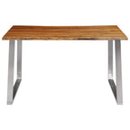 vidaXL Esstisch 140×80×75 cm Akazie Massivholz und Edelstahl