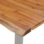 vidaXL Esstisch 140×80×75 cm Akazie Massivholz und Edelstahl