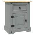 vidaXL Nachttisch im Mexiko-Stil Corona Kiefernholz Grau 53x39x67 cm