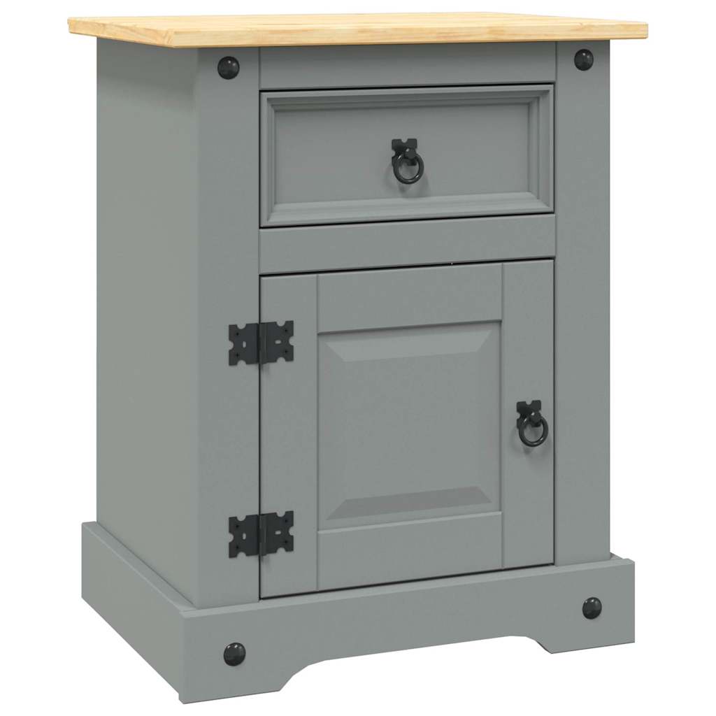vidaXL Nachttisch im Mexiko-Stil Corona Kiefernholz Grau 53x39x67 cm
