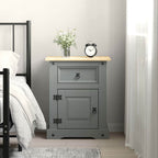 vidaXL Nachttisch im Mexiko-Stil Corona Kiefernholz Grau 53x39x67 cm
