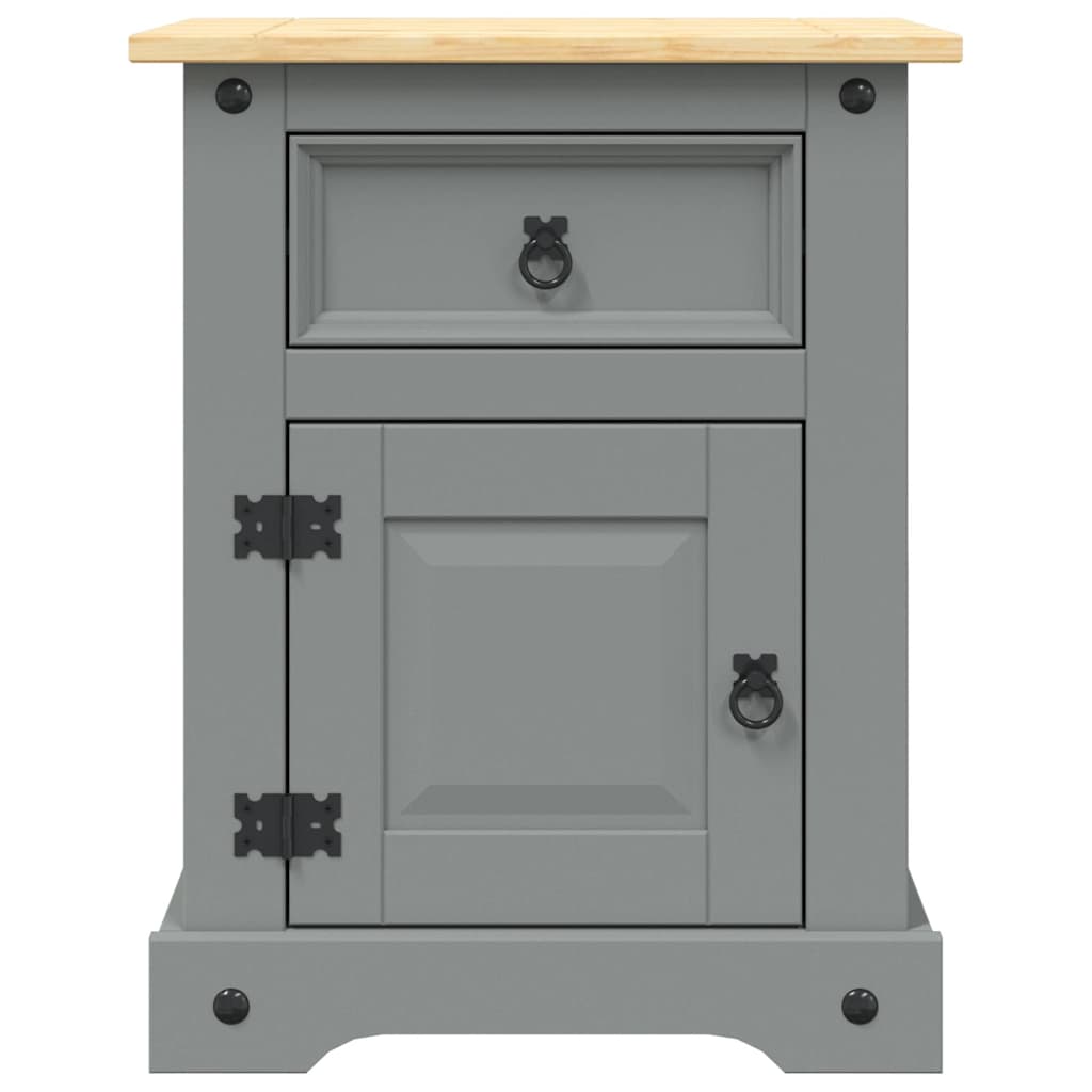 vidaXL Nachttisch im Mexiko-Stil Corona Kiefernholz Grau 53x39x67 cm