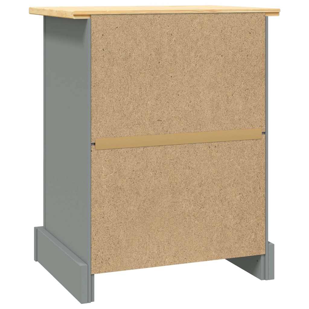 vidaXL Nachttisch im Mexiko-Stil Corona Kiefernholz Grau 53x39x67 cm