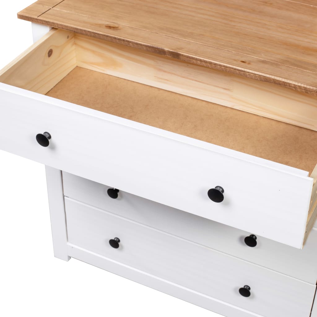 vidaXL Beistellschrank Weiß 80×40×73 cm Panama-Kiefer