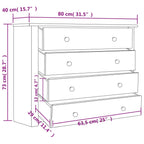 vidaXL Beistellschrank Weiß 80×40×73 cm Panama-Kiefer