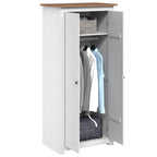 vidaXL Kleiderschrank Weiß 80×50×171,5 cm Kiefer Massiv Panama Serie