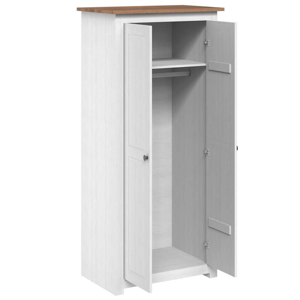 vidaXL Kleiderschrank Weiß 80×50×171,5 cm Kiefer Massiv Panama Serie
