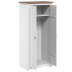 vidaXL Kleiderschrank Weiß 80×50×171,5 cm Kiefer Massiv Panama Serie