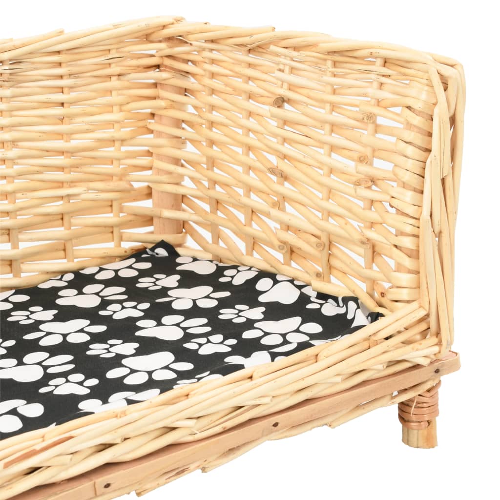 vidaXL Hundekorb mit Kissen 50x33x30 cm Natur Weide