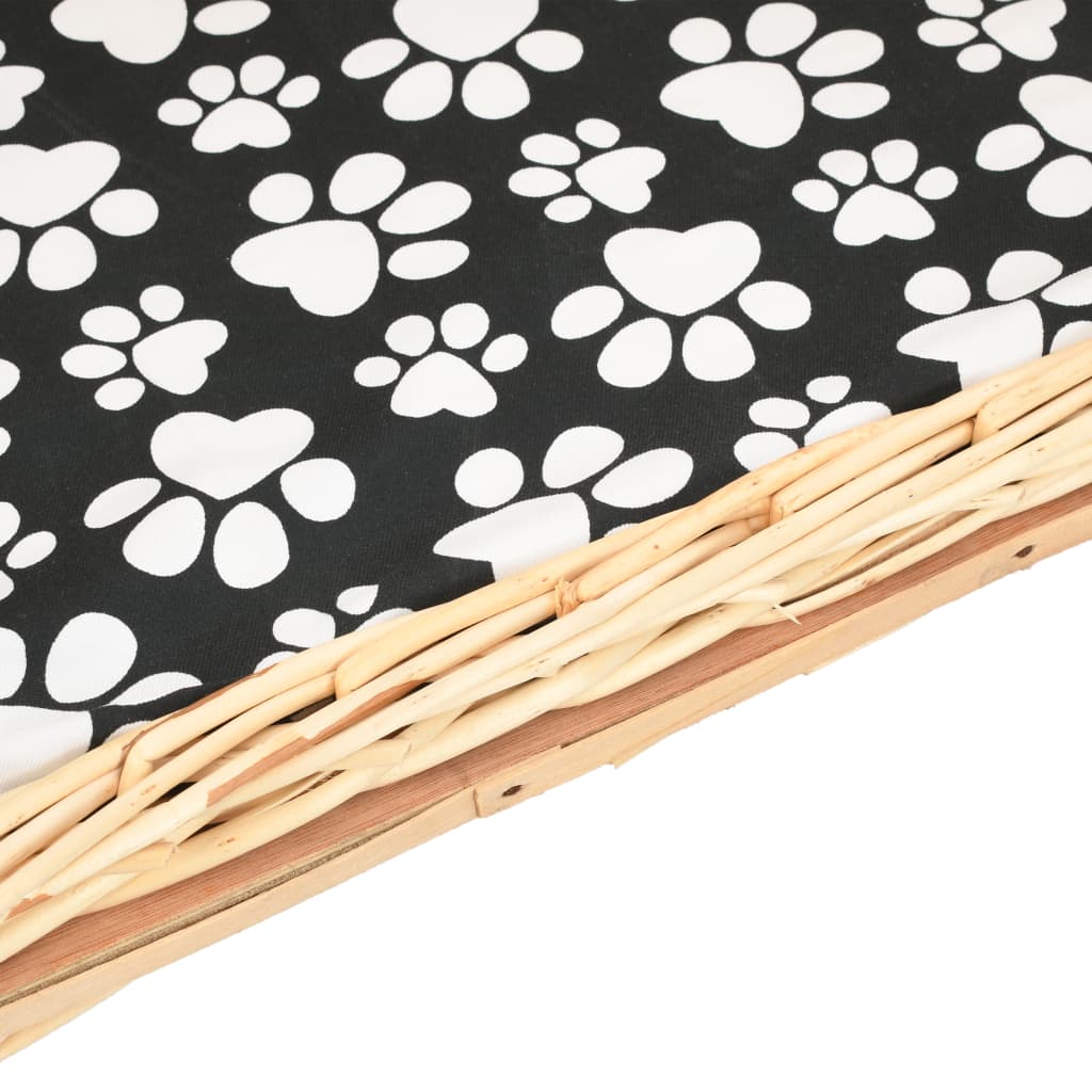 vidaXL Hundekorb mit Kissen 50x33x30 cm Natur Weide