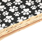 vidaXL Hundekorb mit Kissen 50x33x30 cm Natur Weide